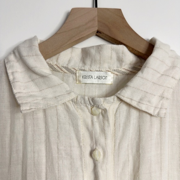 KRISTA LARSON Linen Striped Shirt Dress - Picture 11 of 12